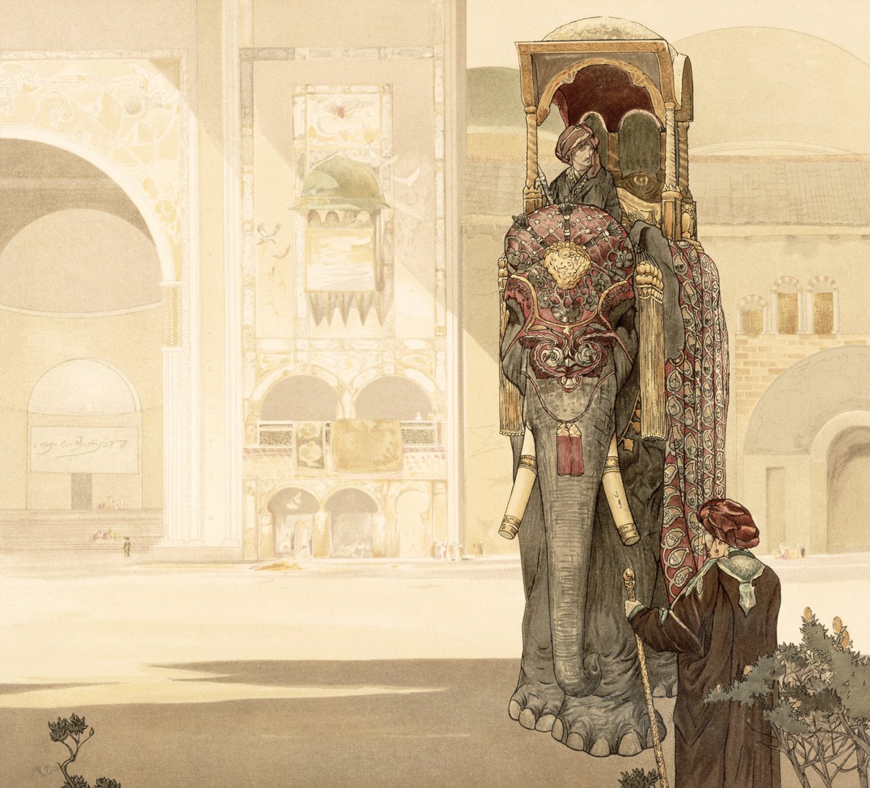 Ceremoniell elefant, från "Djungelboken" av Rudyard Kipling, 1903 av Charles Maurice Detmold