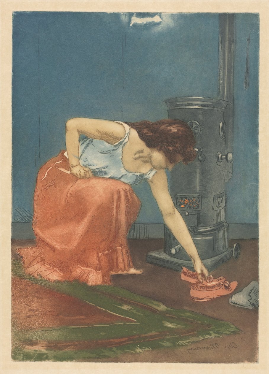 The Slippers (färgetsning och akvatint) av Charles Maurin