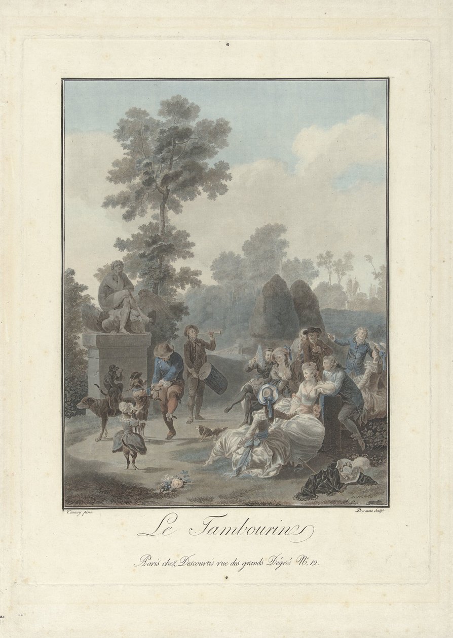 Av trummor The Tambourine (titel på objekt) av Charles Melchior Descourtis