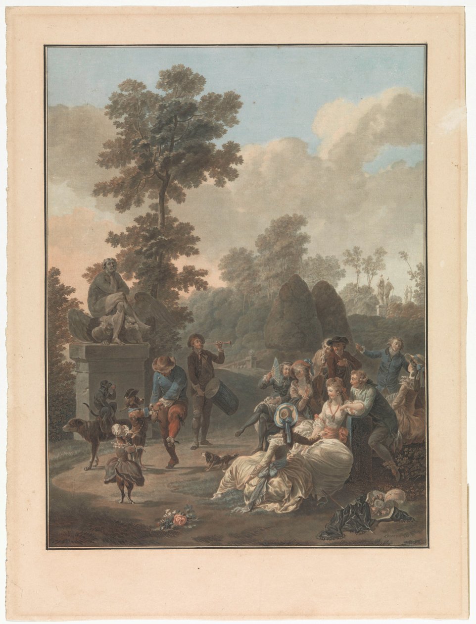 Fyra scener av byliv Tamburen Le Tambourine Fyra genrepresentationer av byliv (serietitel) av Charles Melchior Descourtis