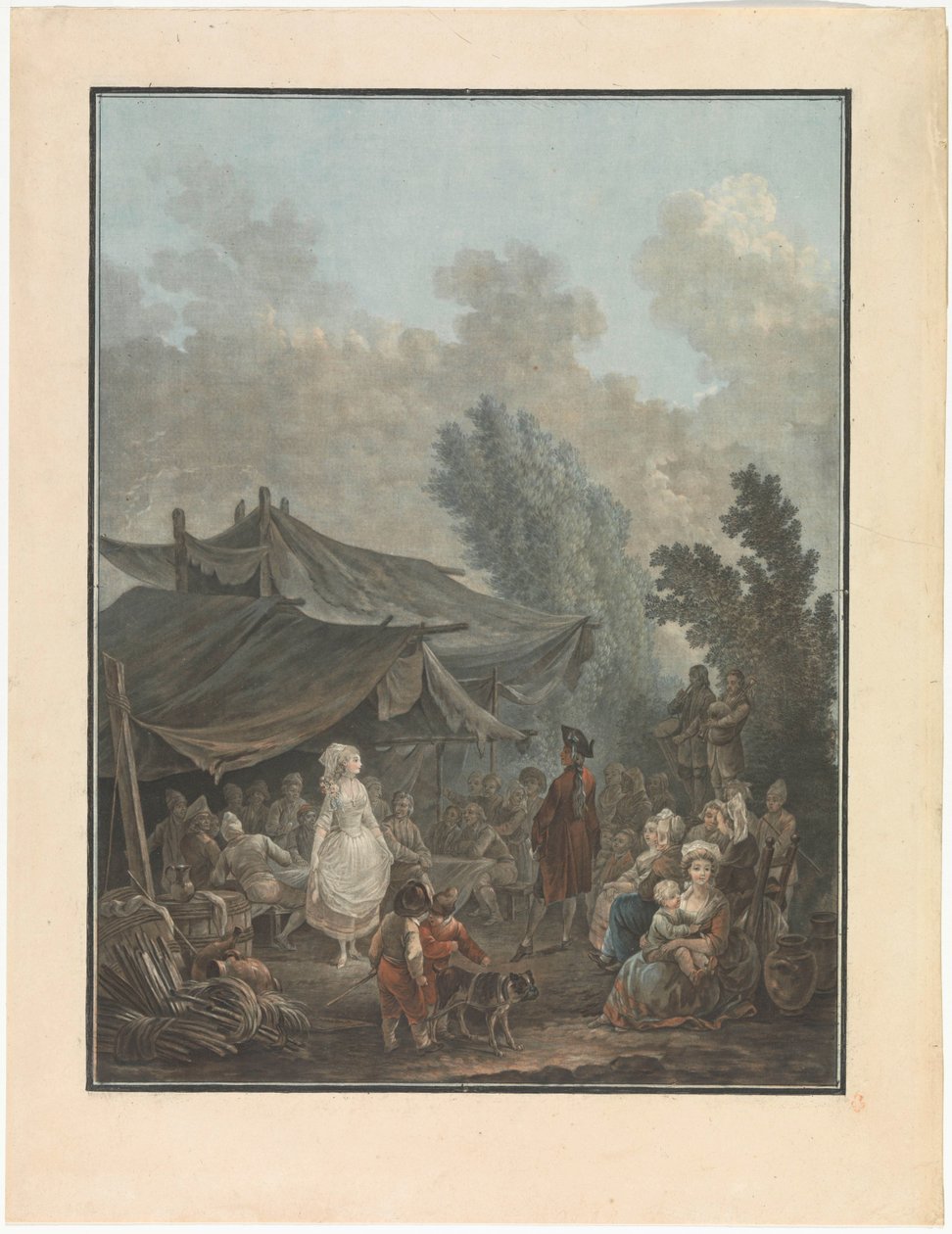 Fyra scener av byliv Bybröllop Noce de Village Fyra genrepresentationer av byliv (serietitel) av Charles Melchior Descourtis