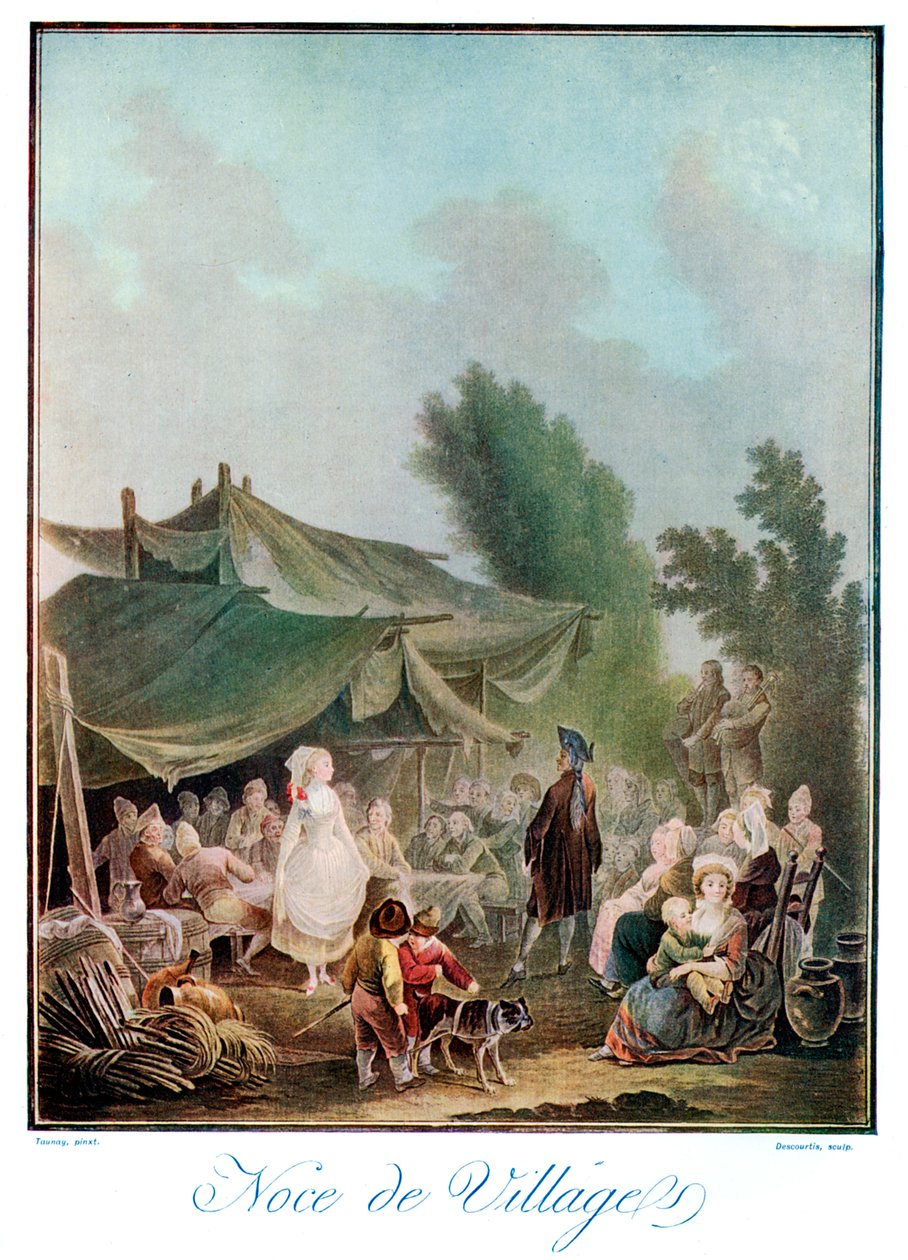 Noce de Village, 1700-talet 1910. av Charles Melchior Descourtis