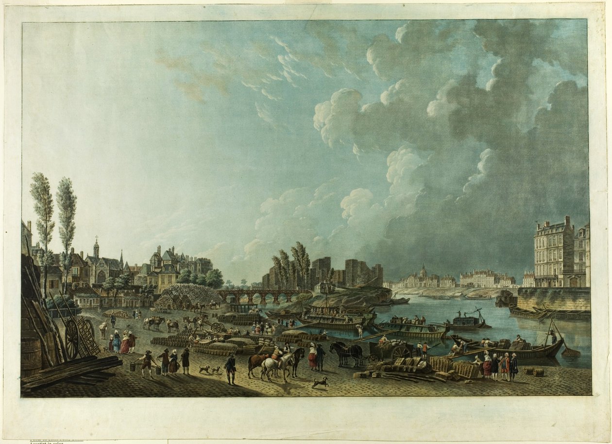 Port of St Paul, Paris av Charles Melchior Descourtis