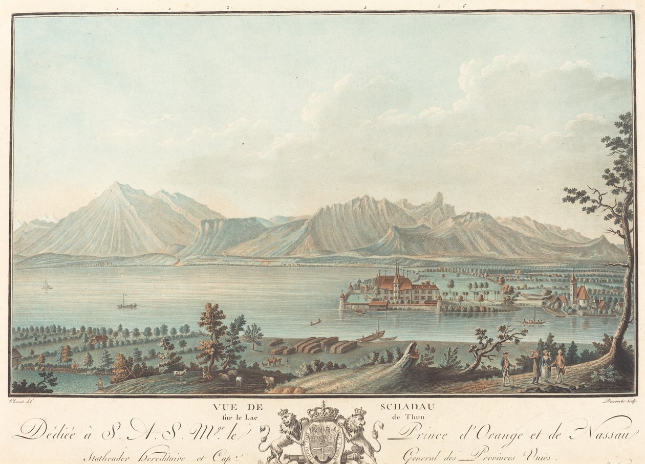 Utsikt från Schadau av Charles Melchior Descourtis