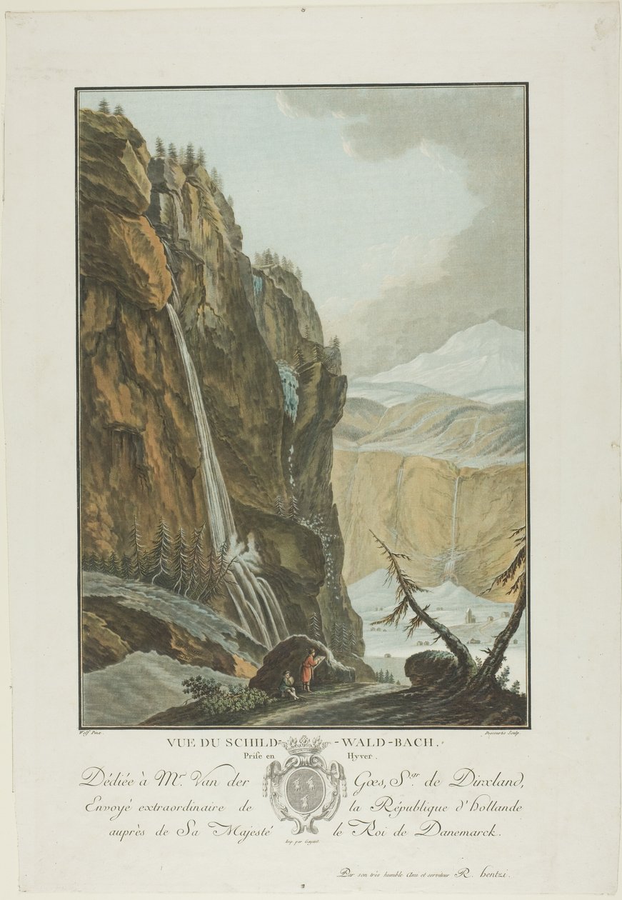 Vue du Schild-Wald-Bach, Prise Enhiver av Charles Melchior Descourtis