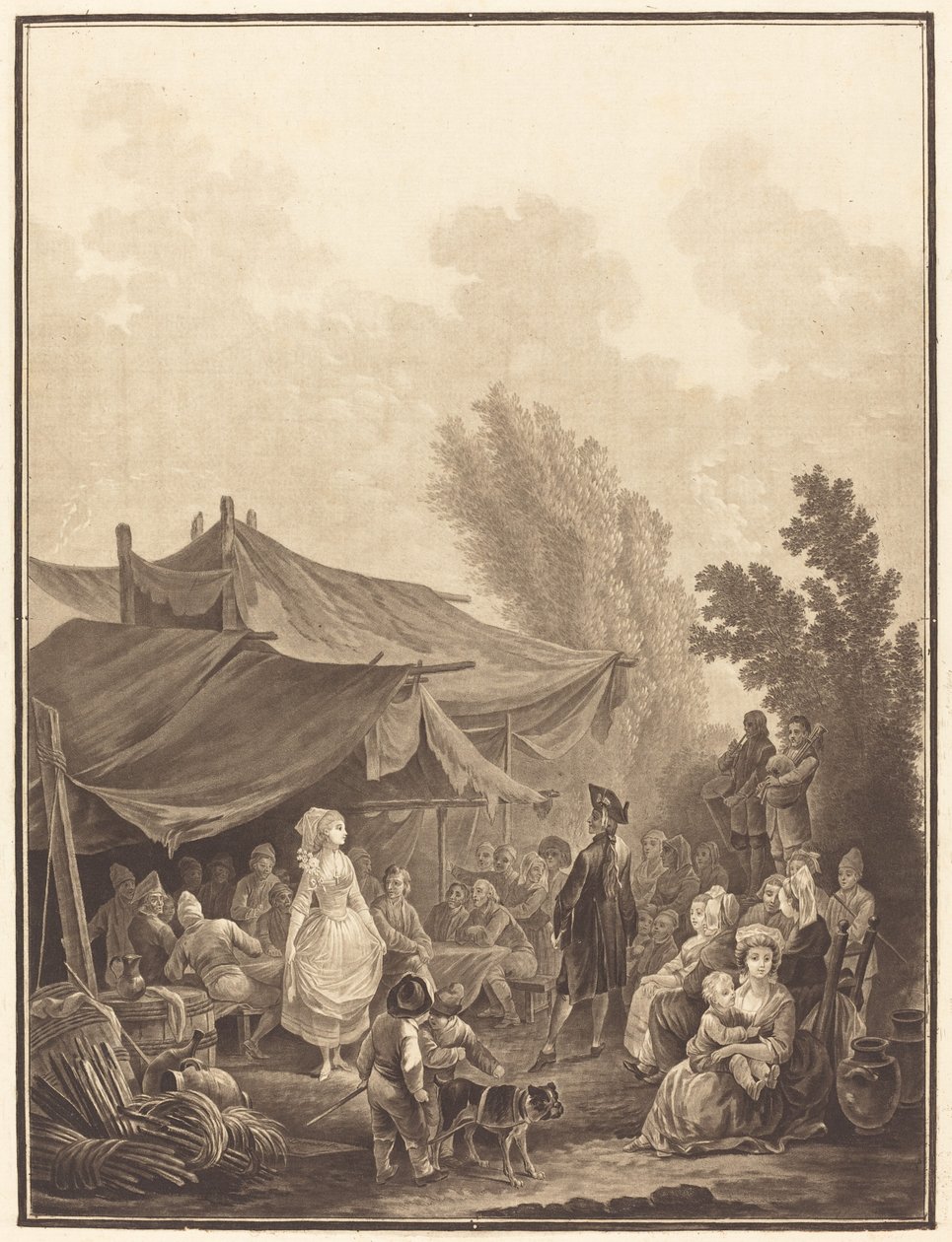 Noce de Village (Bybröllop) av Charles Melchior Descourtis after Nicolas Antoine Taunay
