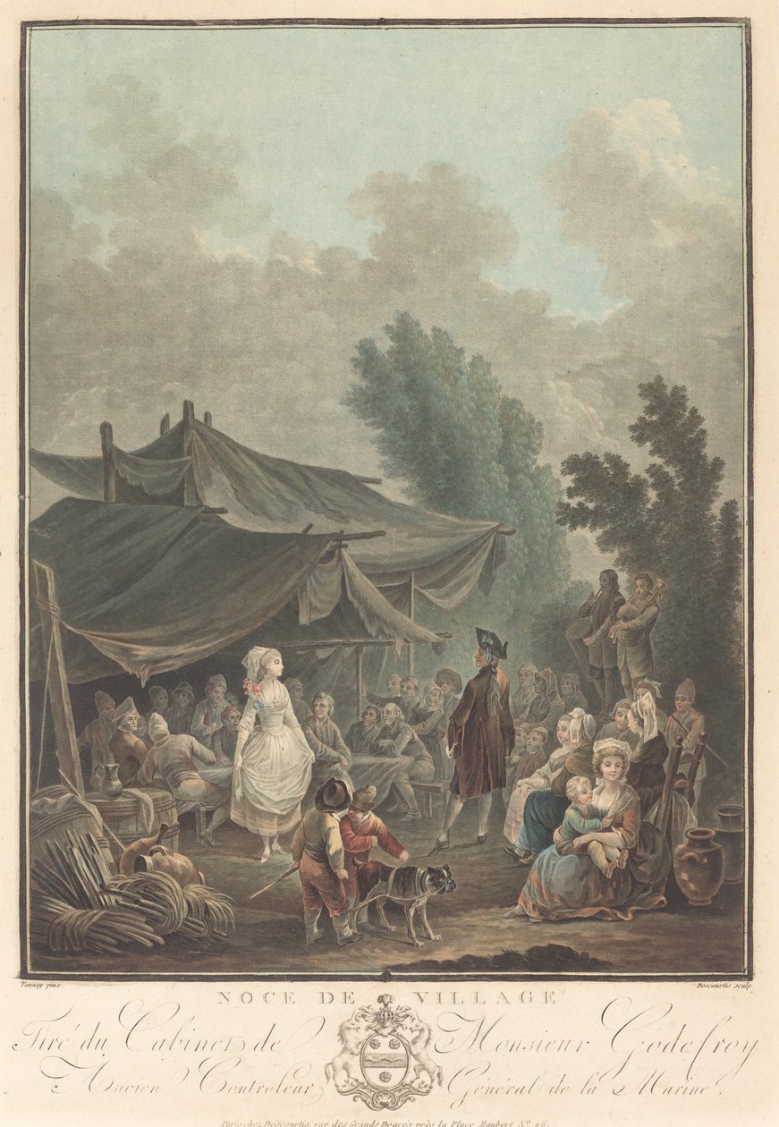 Noce de Village (Bybröllop) av Charles Melchior Descourtis after Nicolas Antoine Taunay