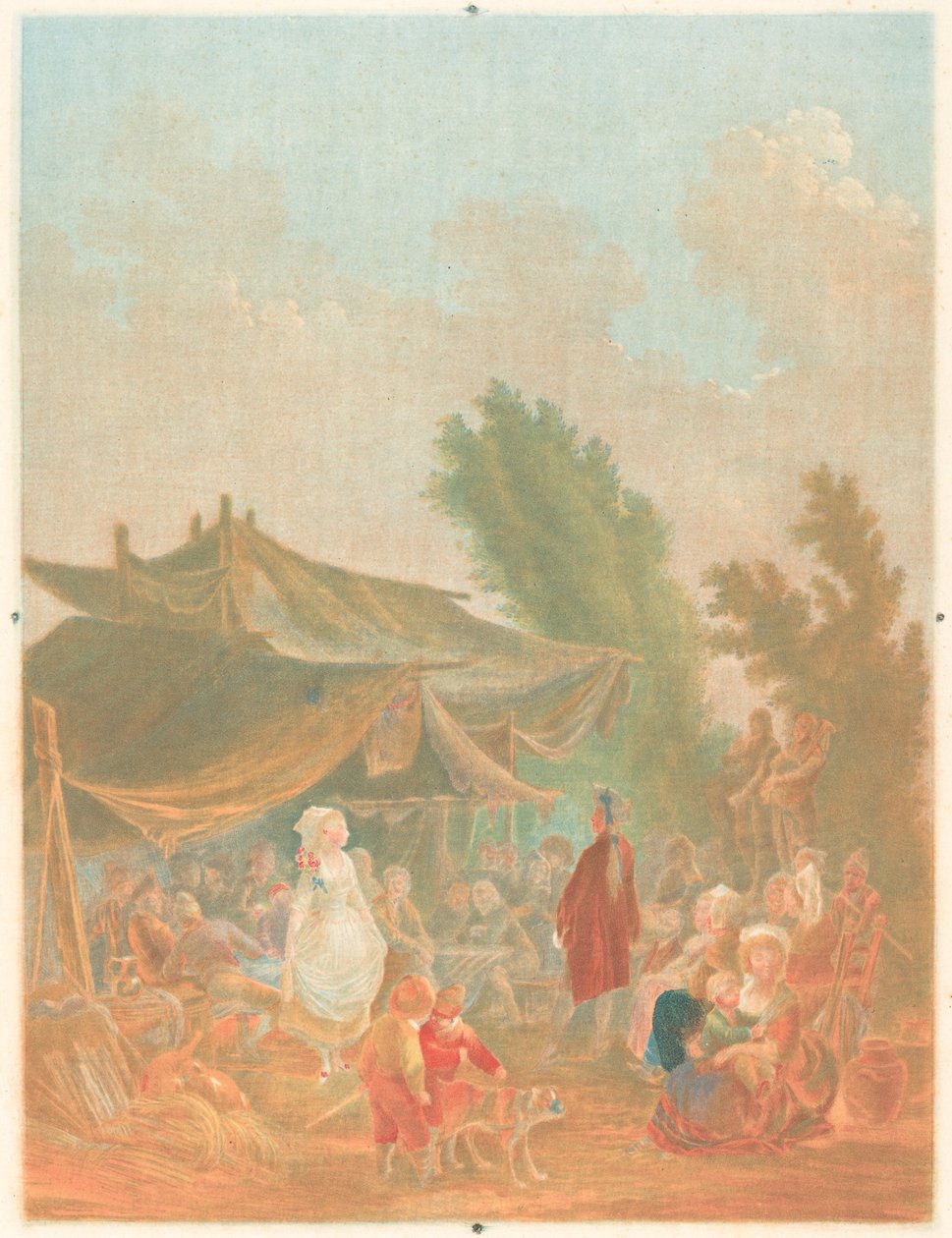 Noce de Village (Bybröllop) av Charles Melchior Descourtis after Nicolas Antoine Taunay