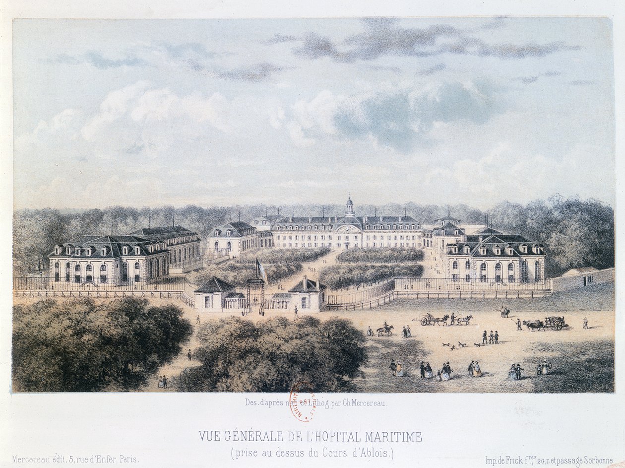 Allmän bild av sjöfartssjukhuset i Rochefort av Charles Mercereau