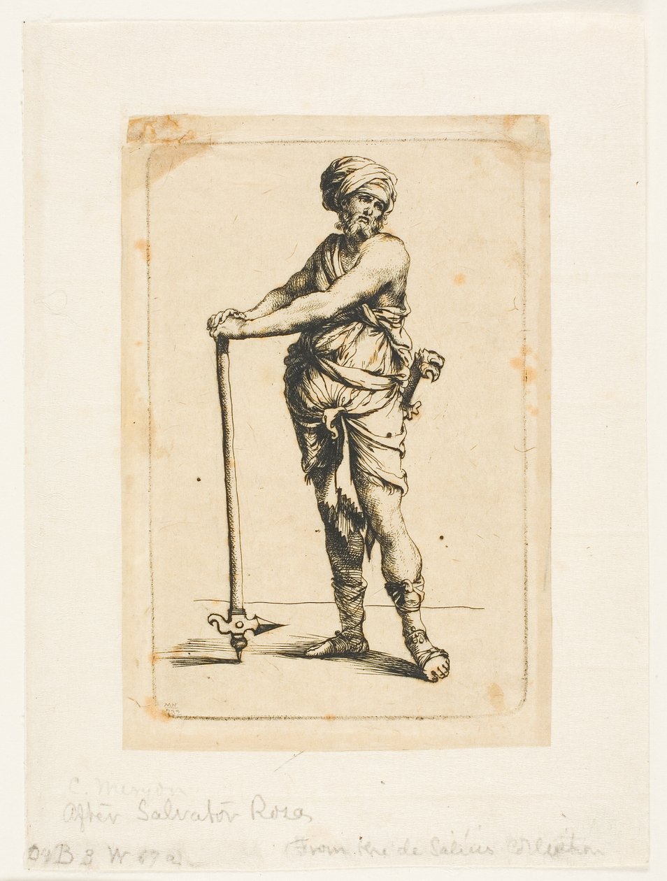 En Soldat Stående, Full Face av Charles Meryon