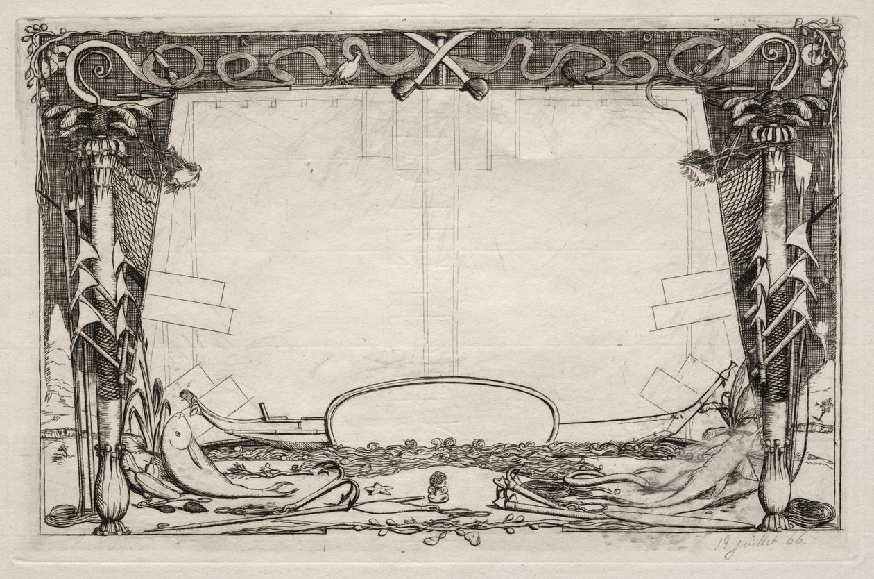En resa till Nya Zeeland 1842-1846: Omslag, 1866. av Charles Meryon