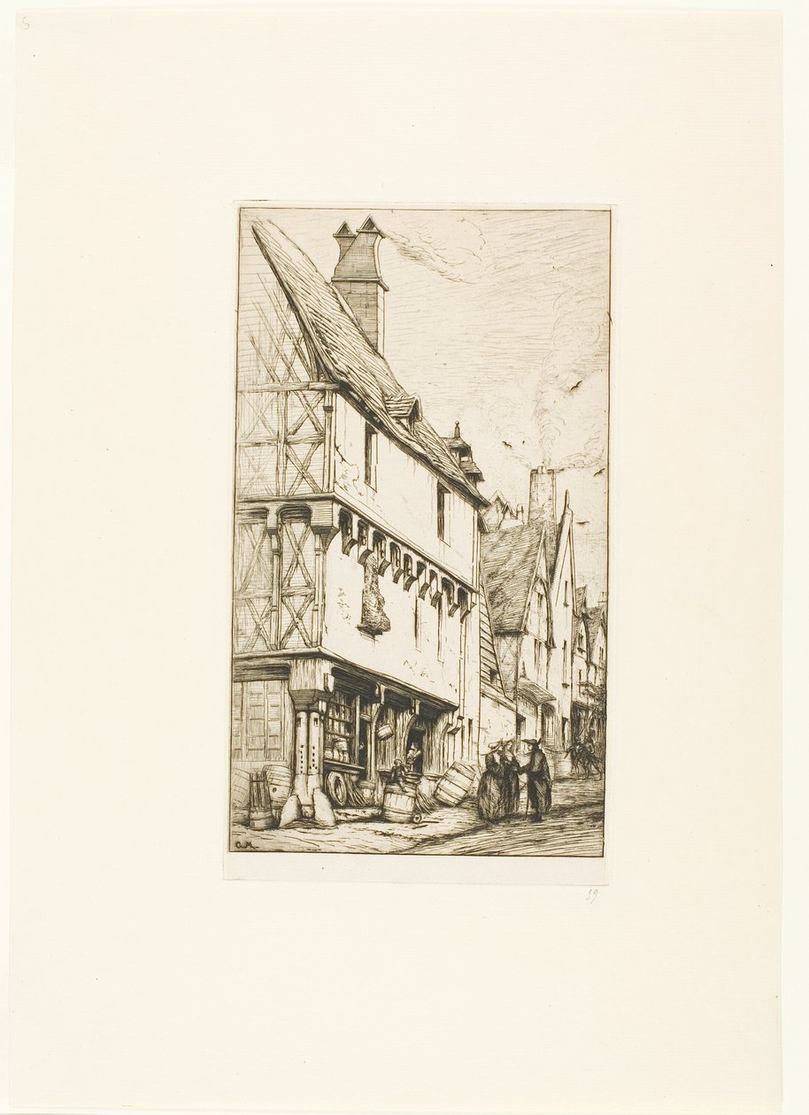 Ett gammalt hus i Bourges av Charles Meryon