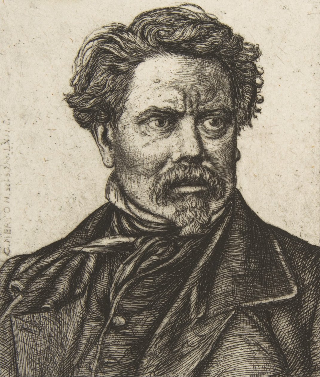 Benjamin Fillon, efter ett fotografi, 1862. av Charles Meryon
