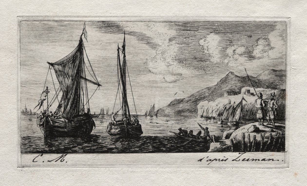 Calais - Spolande båtar av Charles Meryon