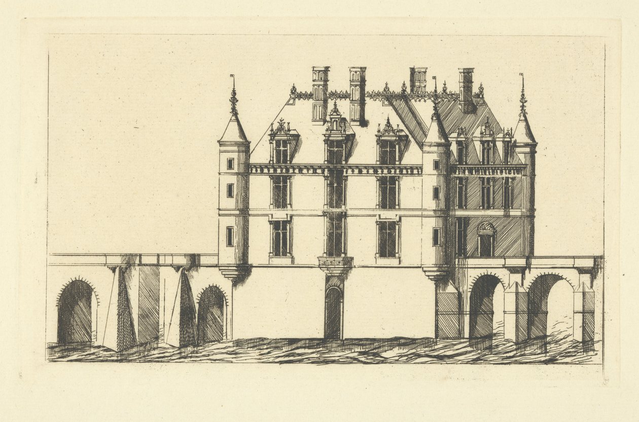 Slottet i Chenonceau av Charles Meryon