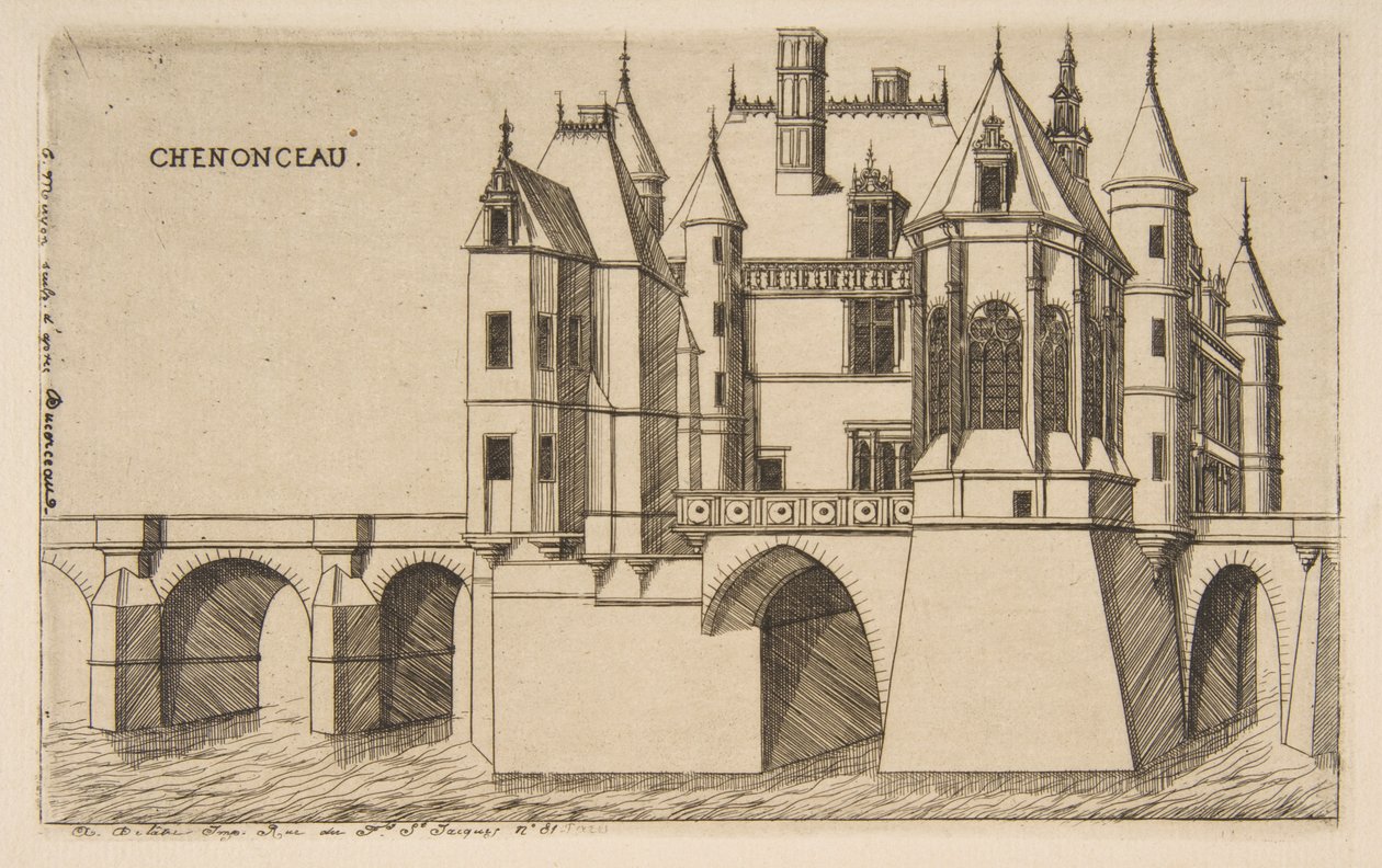 Slottet i Chenonceau, nr 2 av Charles Meryon