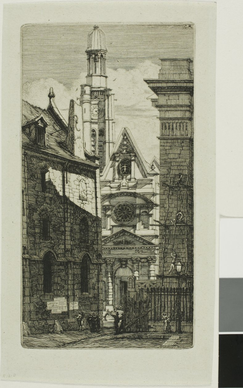 Kyrkan St Etienne du Mont, Paris av Charles Meryon