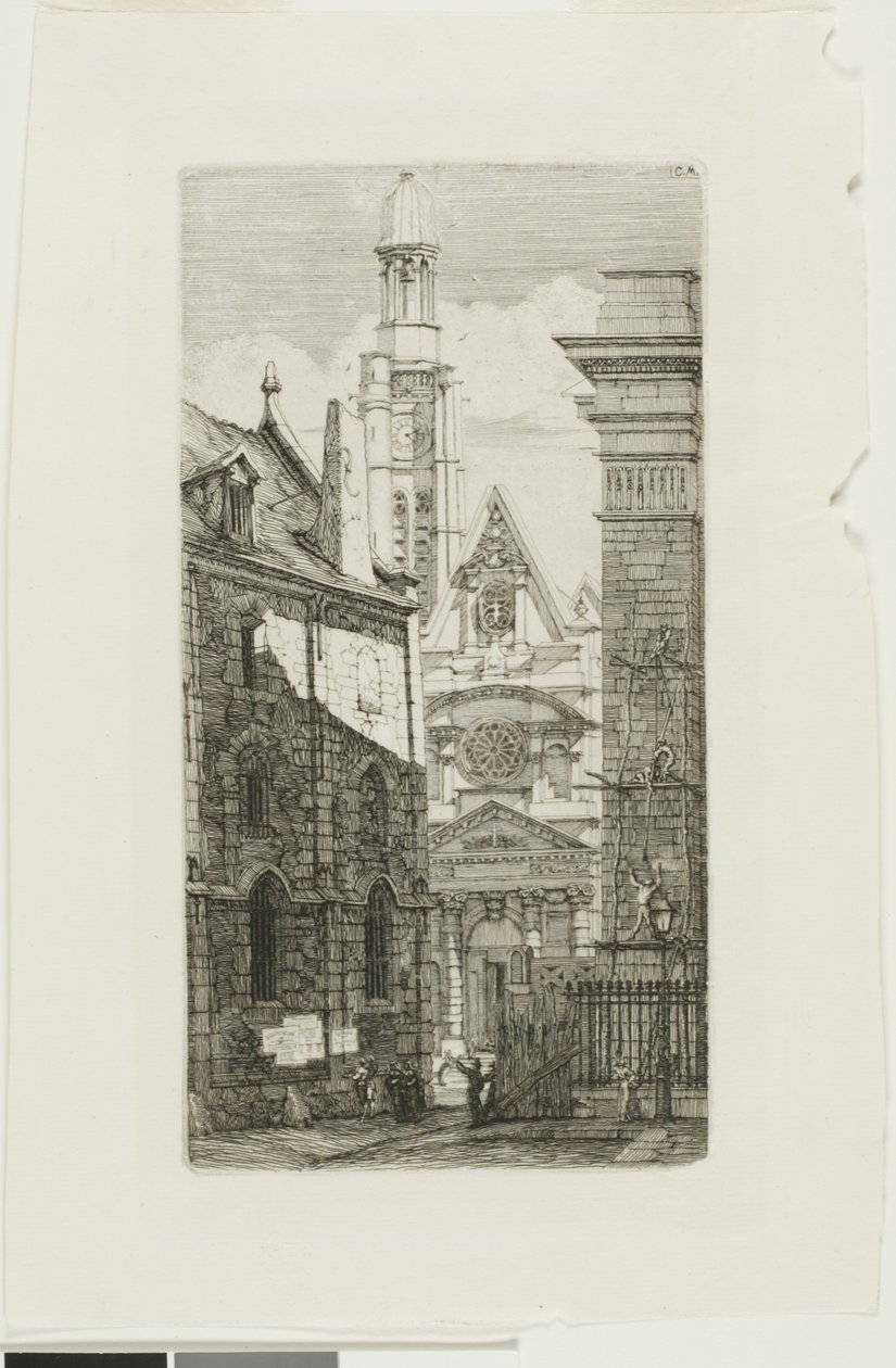 Kyrkan St Etienne du Mont, Paris av Charles Meryon