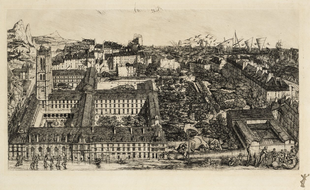 Collège Henri IV (Lycée Napoléon) av Charles Meryon