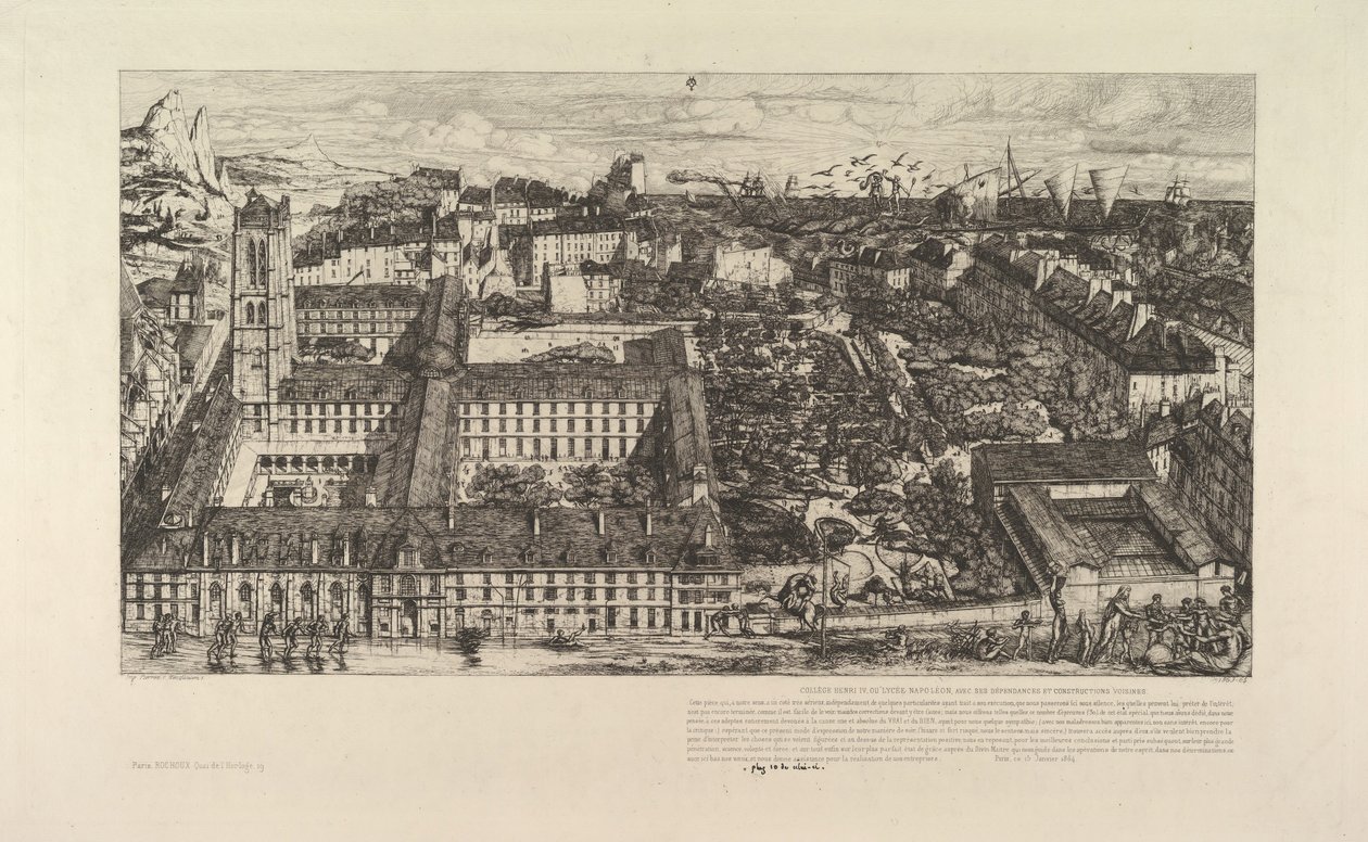 College Henri IV eller Lycée Napoléon, 1863-64. av Charles Meryon