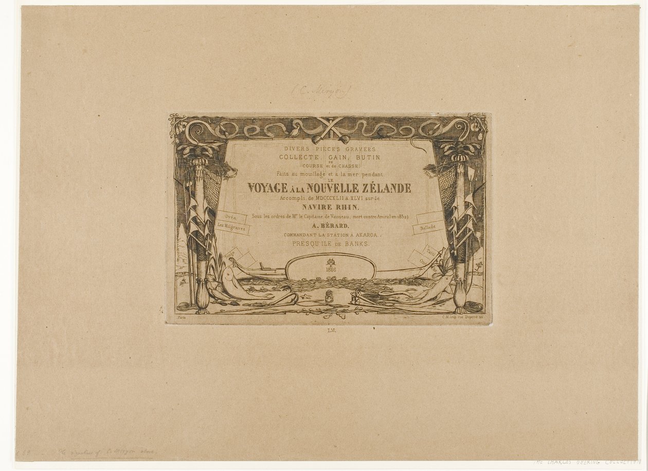 Omslag till en resa till Nya Zeeland (1842-46) av Charles Meryon