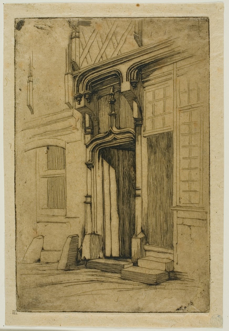 Dörröppning till ett antikt kloster, i rue Mirabeau, Bourges av Charles Meryon