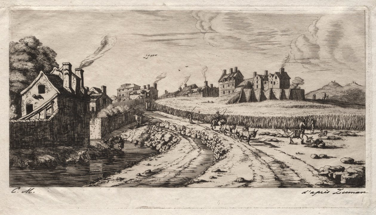 Ingången till Faubourg, Saint-Marceau, Paris, 1850. av Charles Meryon
