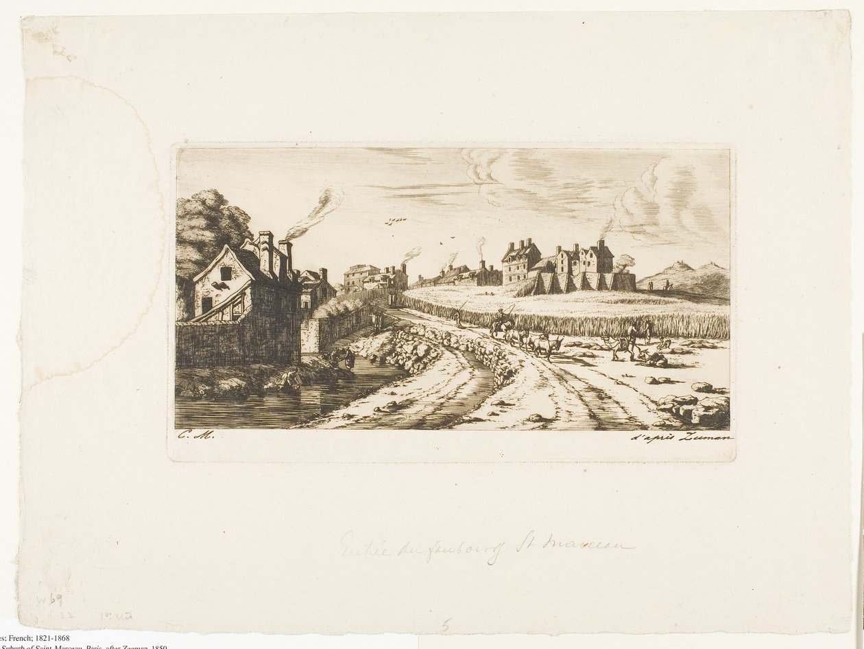 Ingång till förorten Saint-Marceau, Paris av Charles Meryon