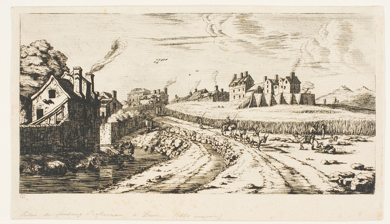 Ingång till förorten Saint-Marceau, Paris av Charles Meryon