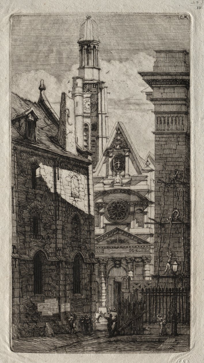 Etsningar av Paris: Church of St. Stephen of the Mount av Charles Meryon