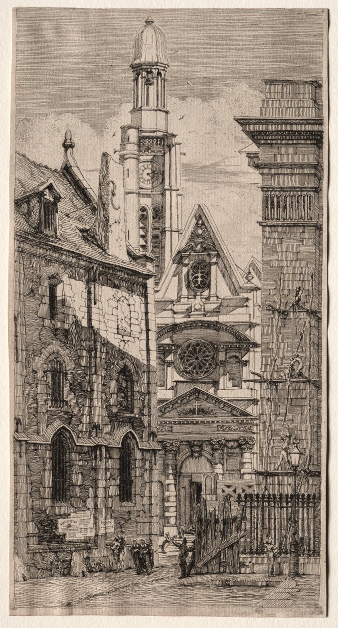 Etsningar av Paris: Church of St. Stephen of the Mount av Charles Meryon