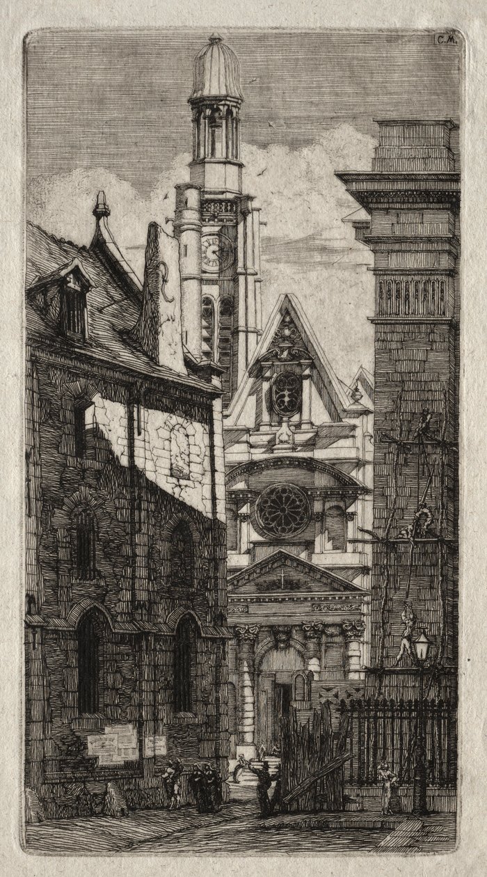 Etsningar av Paris: Church of St. Stephen of the Mount, 1852. av Charles Meryon