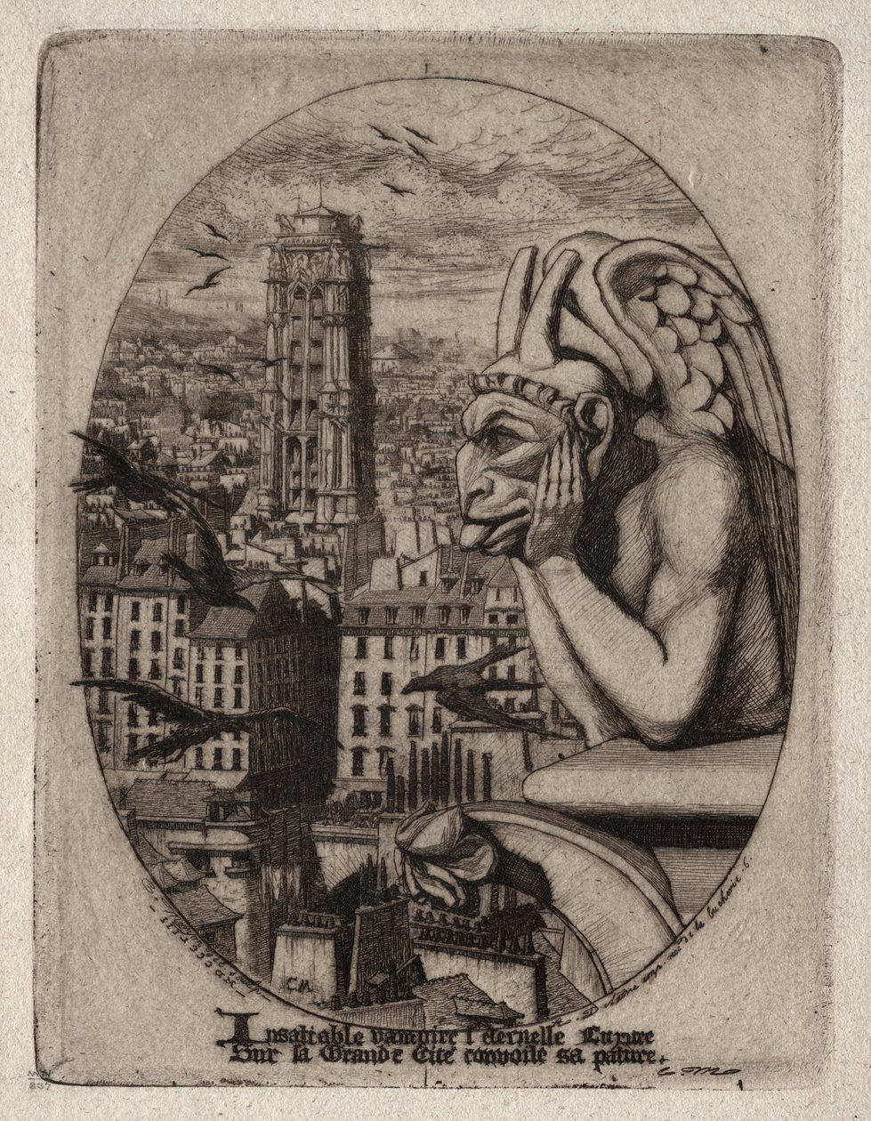 Etsningar av Paris: Gargoylen av Charles Meryon