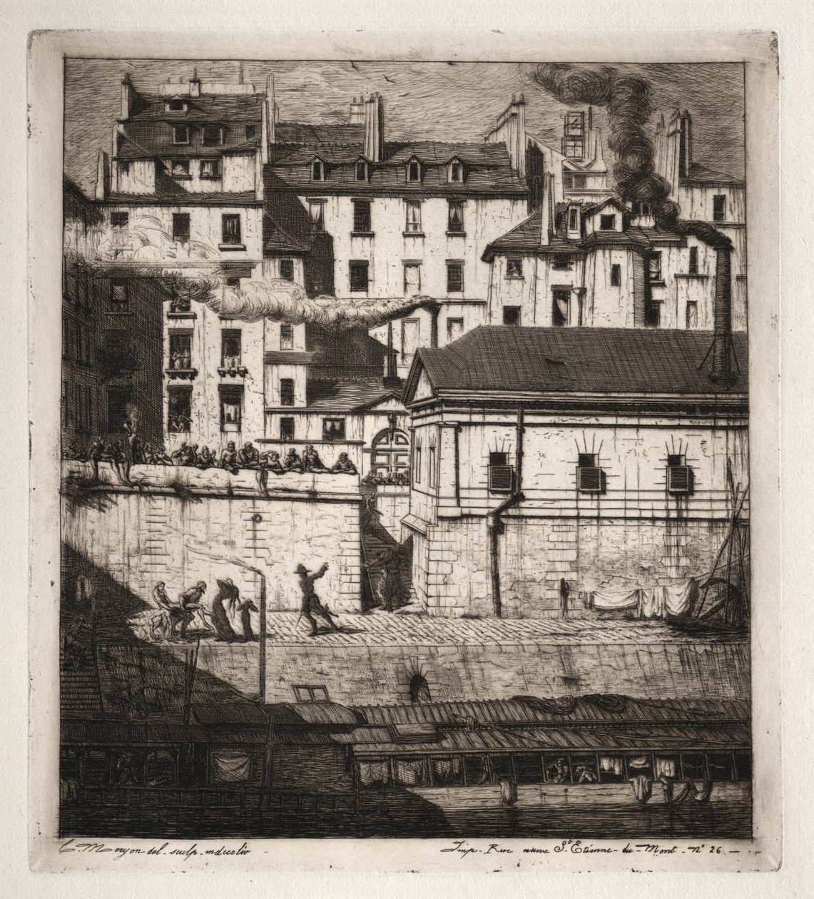 Etsningar av Paris: Bårhuset av Charles Meryon