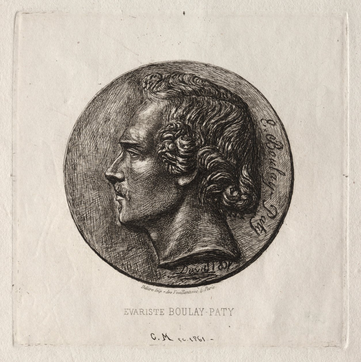 Evariste Boulay-Paty, en poet, 1861. av Charles Meryon