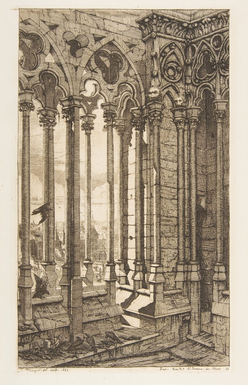 Galleriet, Notre-Dame-katedralen, Paris av Charles Meryon