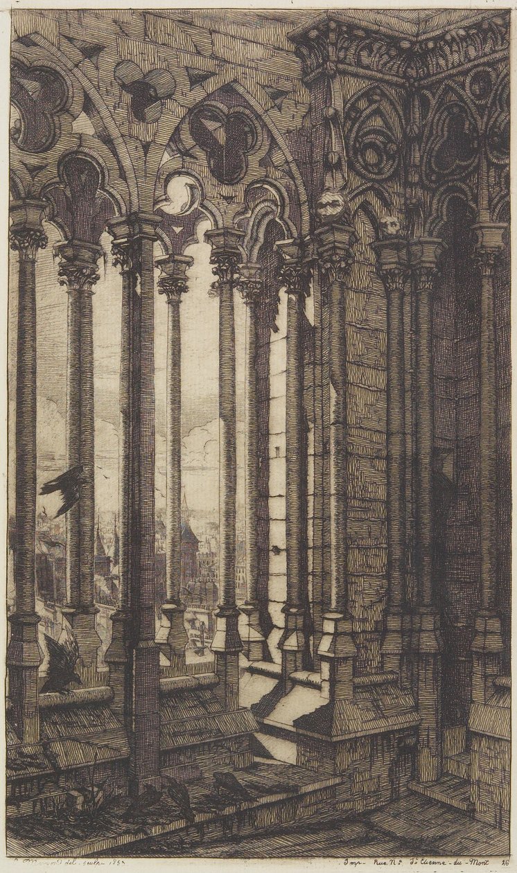 Galleriet i Notre-Dame av Charles Meryon