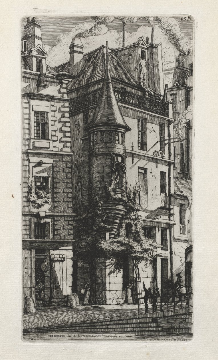 Hus med ett torn, rue de la Tixéranderie, Paris av Charles Meryon