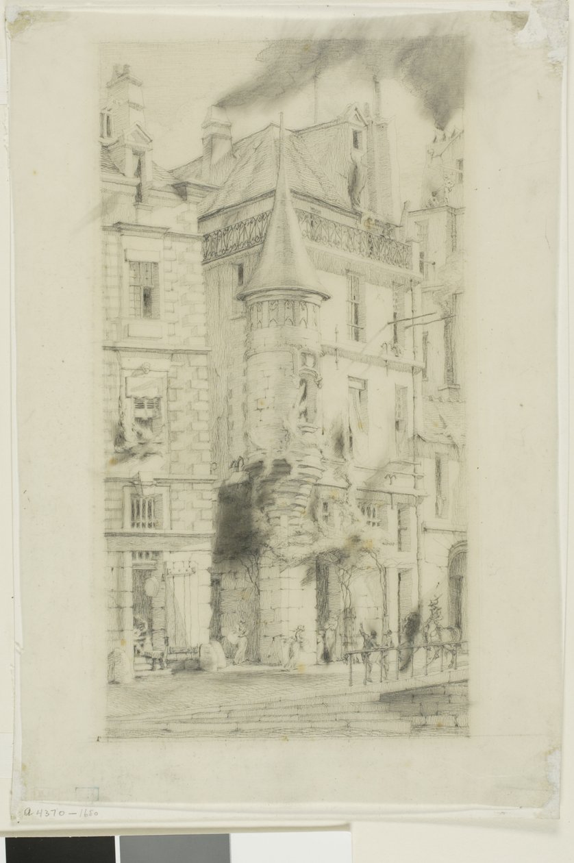Hus med ett torn, rue de la Tixéranderie, Paris av Charles Meryon