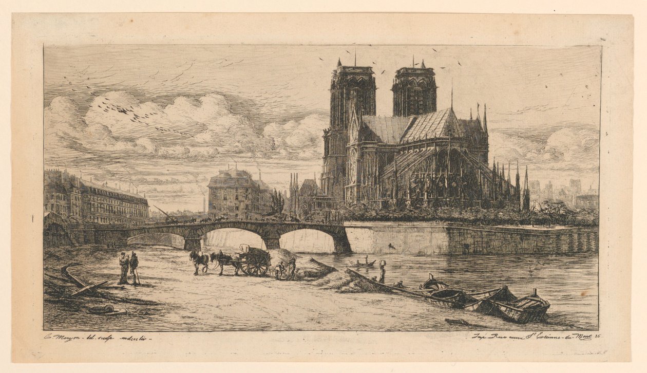 The Apse of Notre-Dame de Paris (The Apse of Notre-Dame, Paris) av Charles Meryon