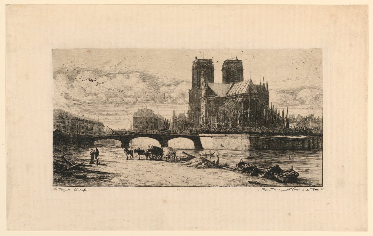 The Apse of Notre Dame de Paris (The Apse of Notre Dame, Paris) av Charles Meryon