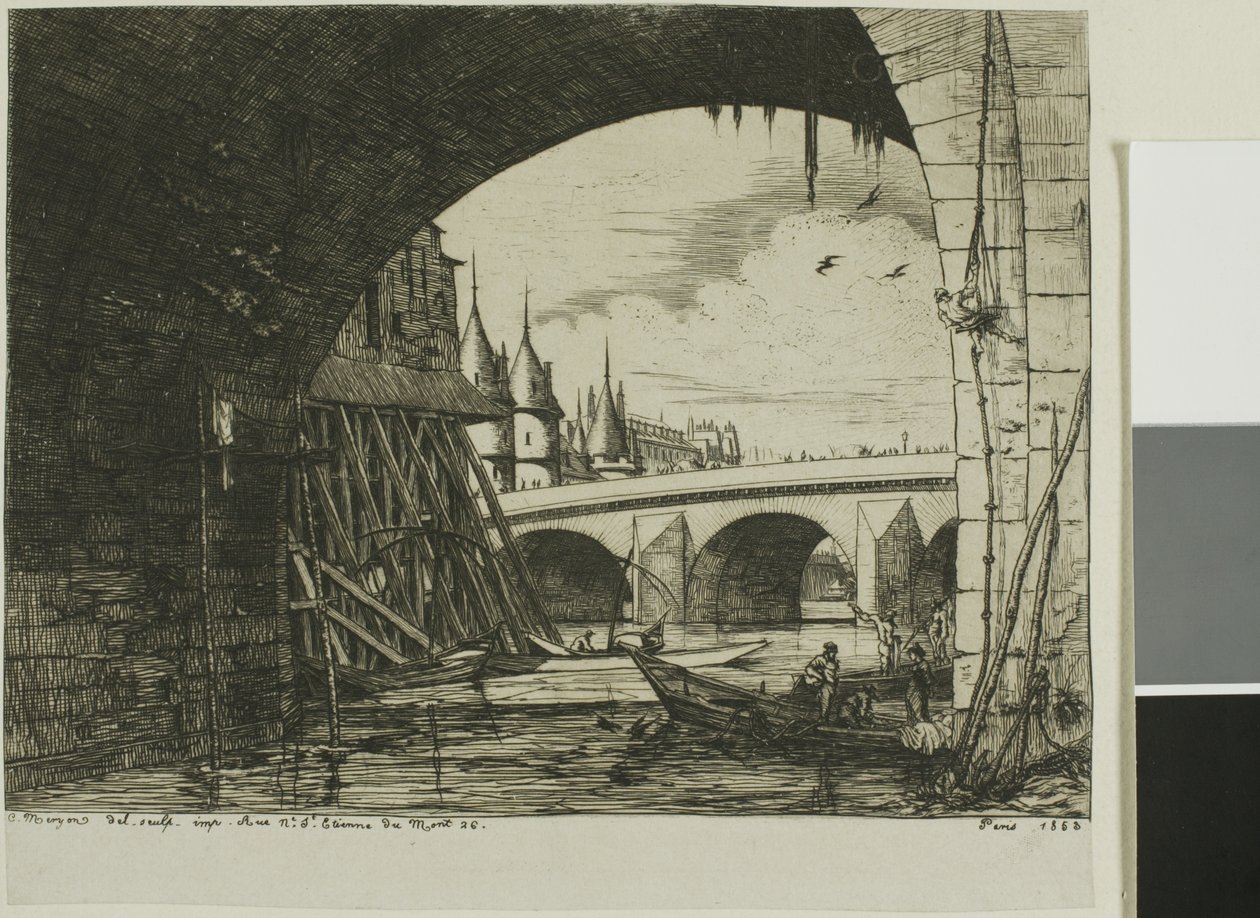 Arken vid Notre-Dame-bron av Charles Meryon