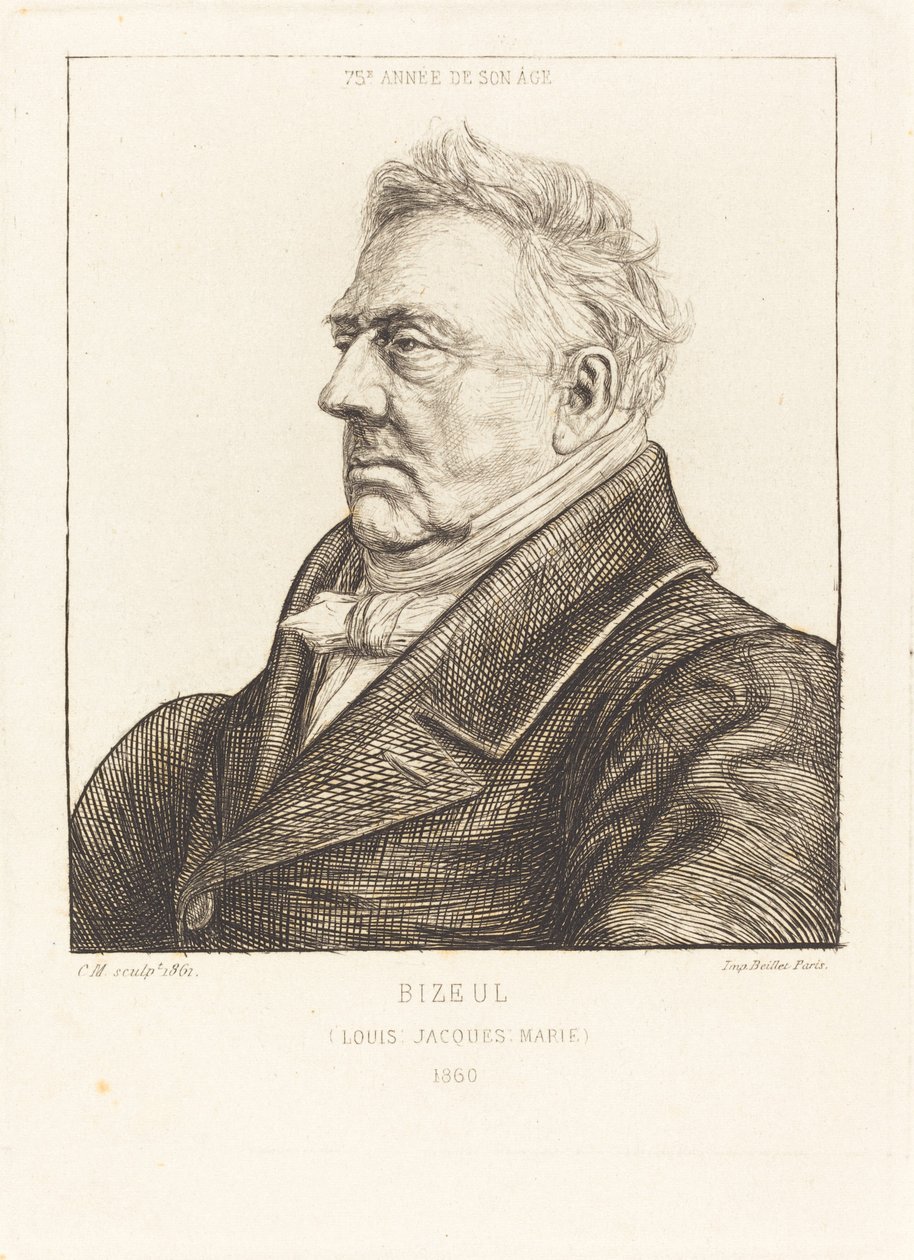 L.J.-Marie Bizeul, en bretonsk arkeolog av Charles Meryon