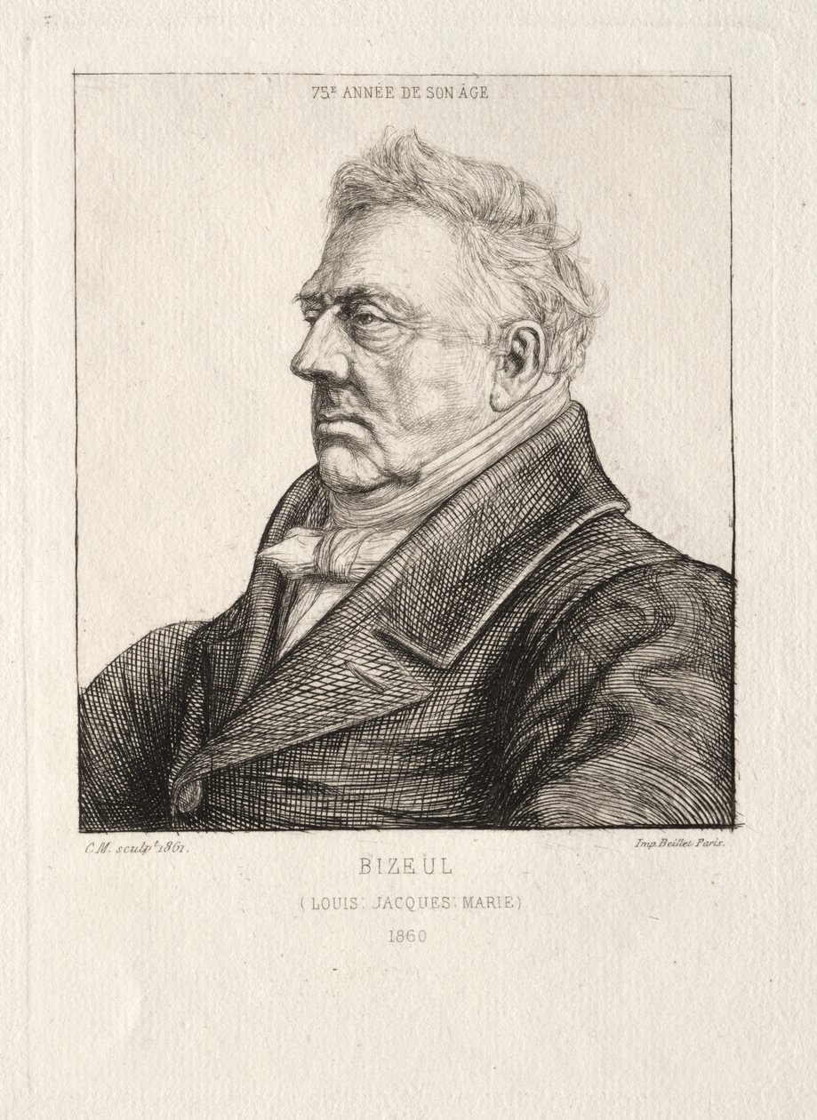 L. J. Marie Bizeul, en bretonsk arkeolog av Charles Meryon