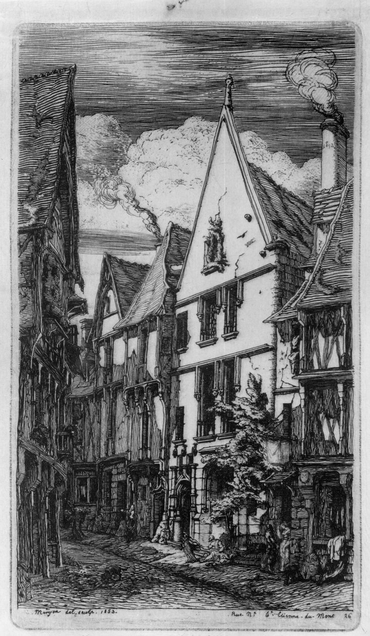 Rue des Toiles i Bourges av Charles Meryon