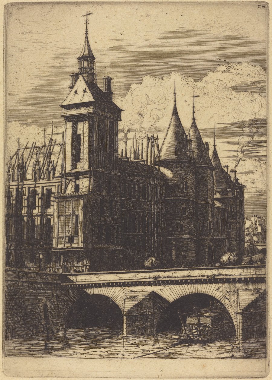 Klocktornet, Paris (Klocktornet, Paris) av Charles Meryon