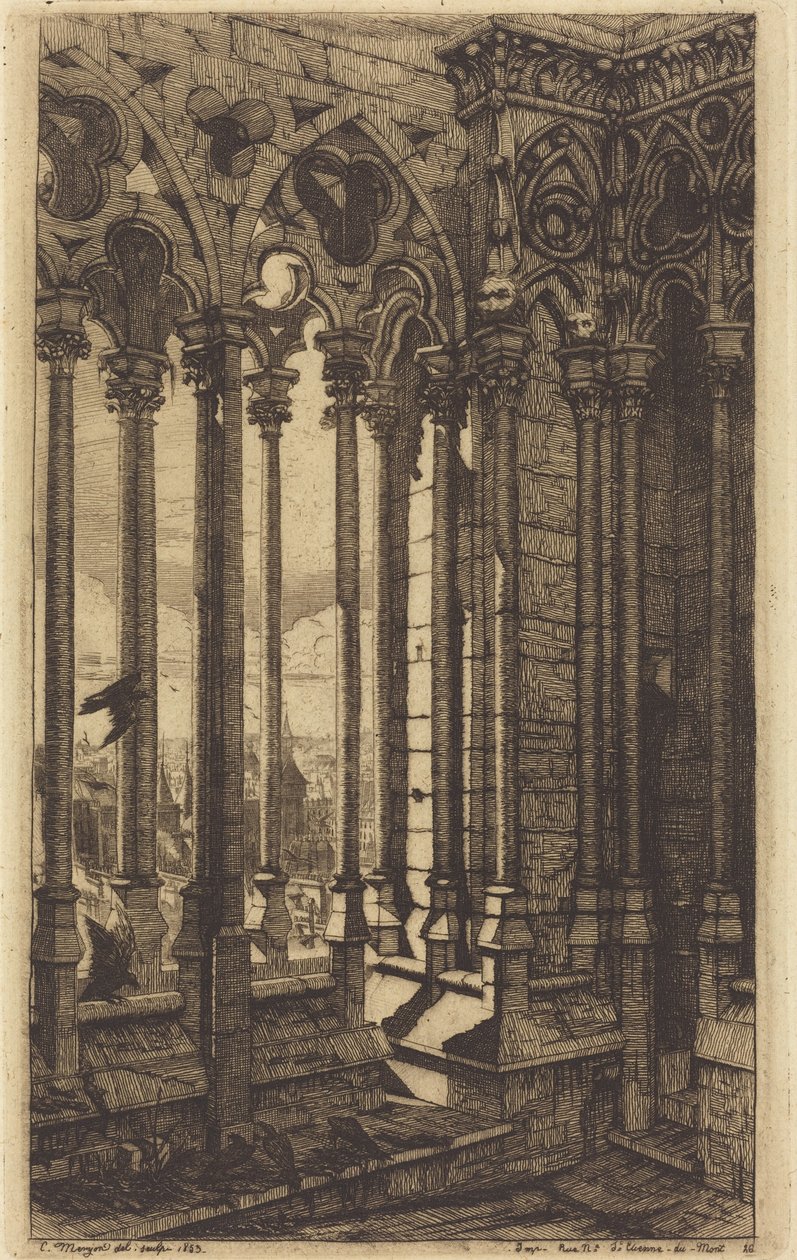 Notre-Dame-galleriet, Paris (The Gallery of Notre Dame, Paris) av Charles Meryon