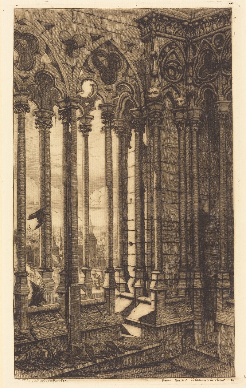 Notre-Dame-galleriet, Paris (The Gallery of Notre Dame, Paris) av Charles Meryon