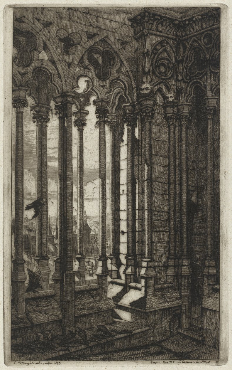 Notre-Dame-galleriet, Paris (The Gallery of Notre Dame, Paris) av Charles Meryon