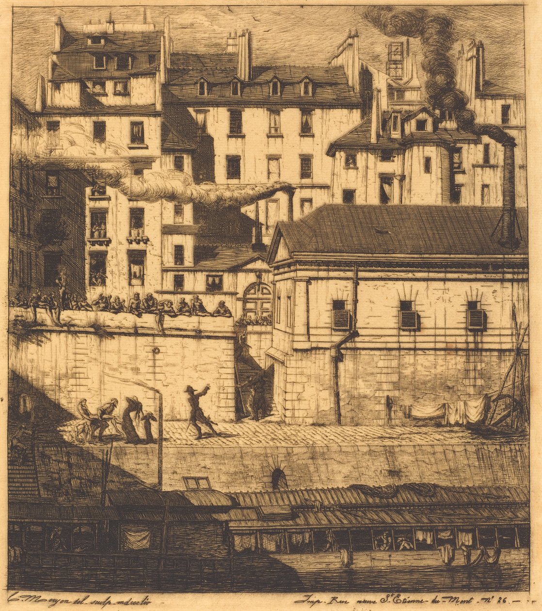 La morgue, Paris (Bårhuset) av Charles Meryon